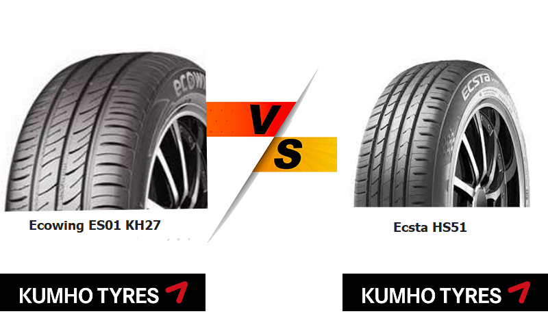 مقایسه لاستیک کومهو Ecowing ES01 KH27 و لاستیک کومهو Ecsta HS51